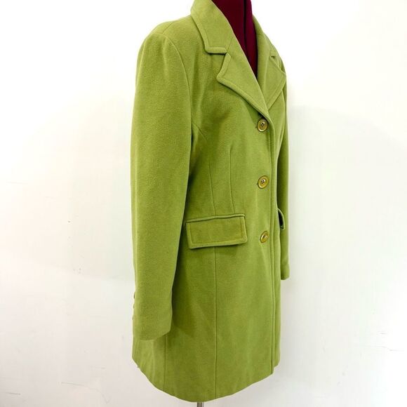 Nicole Wool Cashmere Single Breast Mid Length Clat in Green sz M - Picture 2 of 13